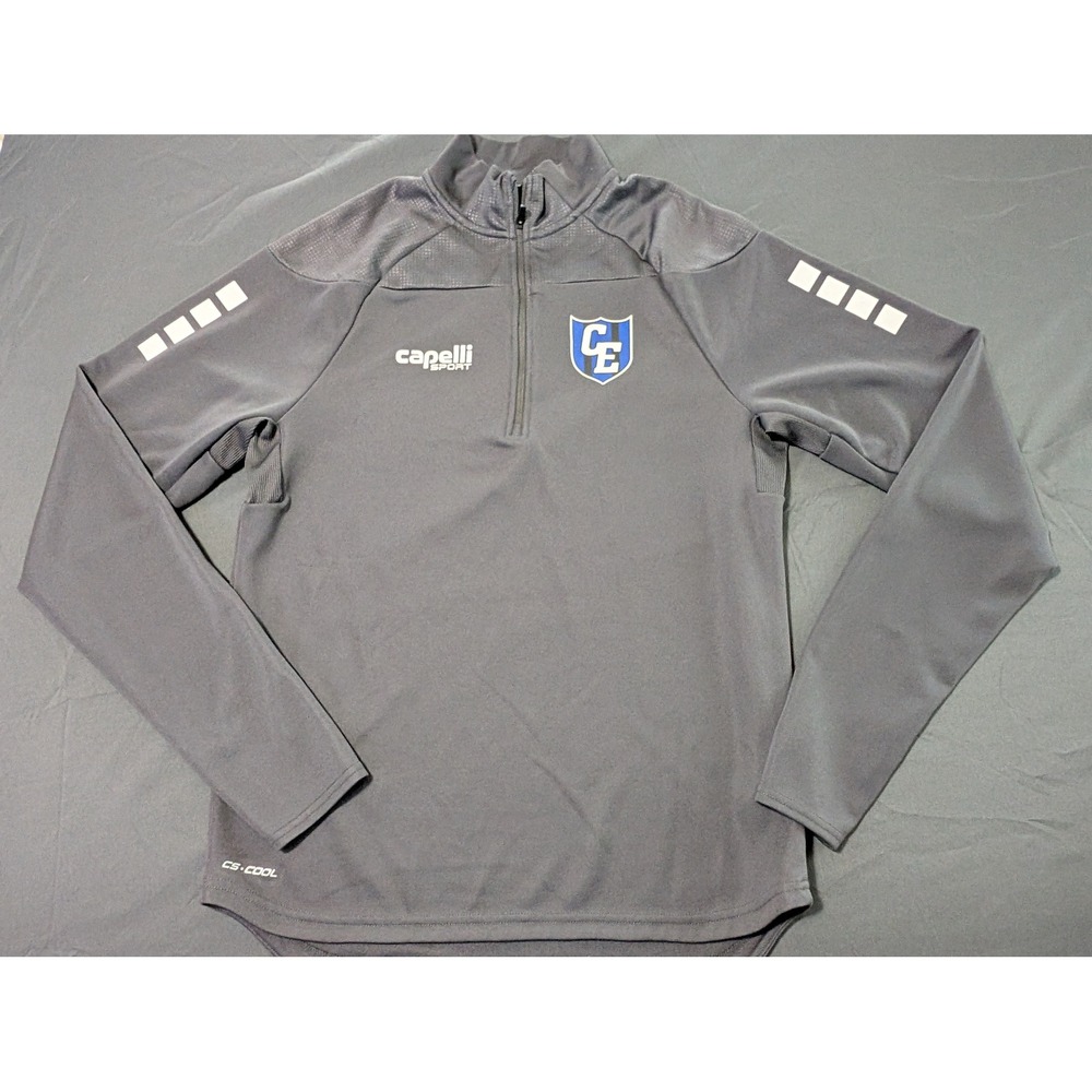 Capelli Sport CS-Cool Mens Medium Gray Quarter Zip Pullover CE Soccer Club Logo